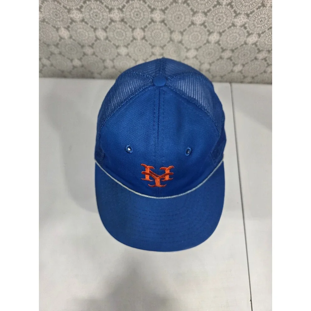 Blue New‎ York Mets MLB Baseball Trucker Hat Orange NY Logo Adjustable Snapback